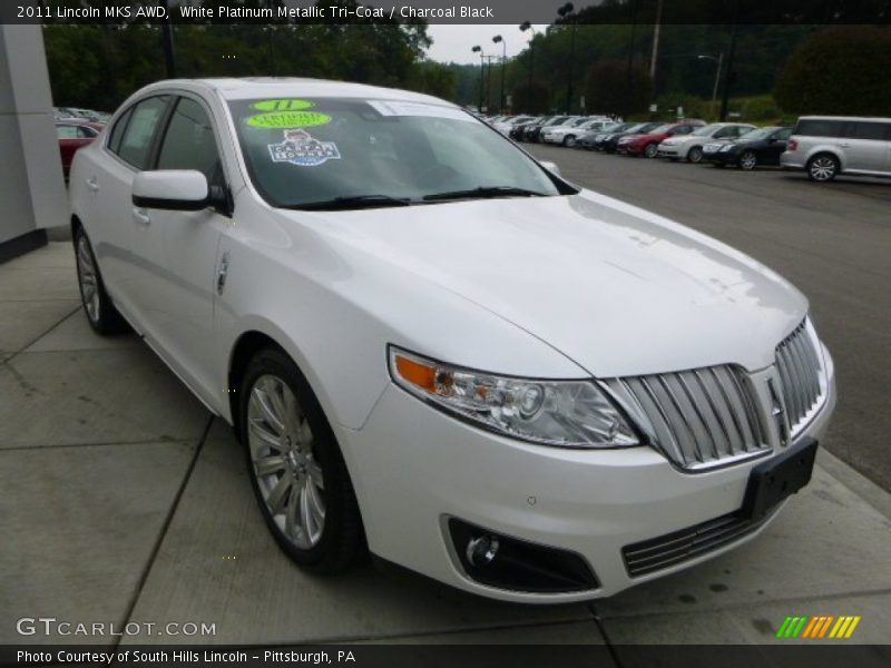White Platinum Metallic Tri-Coat / Charcoal Black 2011 Lincoln MKS AWD