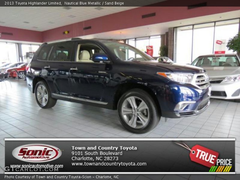Nautical Blue Metallic / Sand Beige 2013 Toyota Highlander Limited