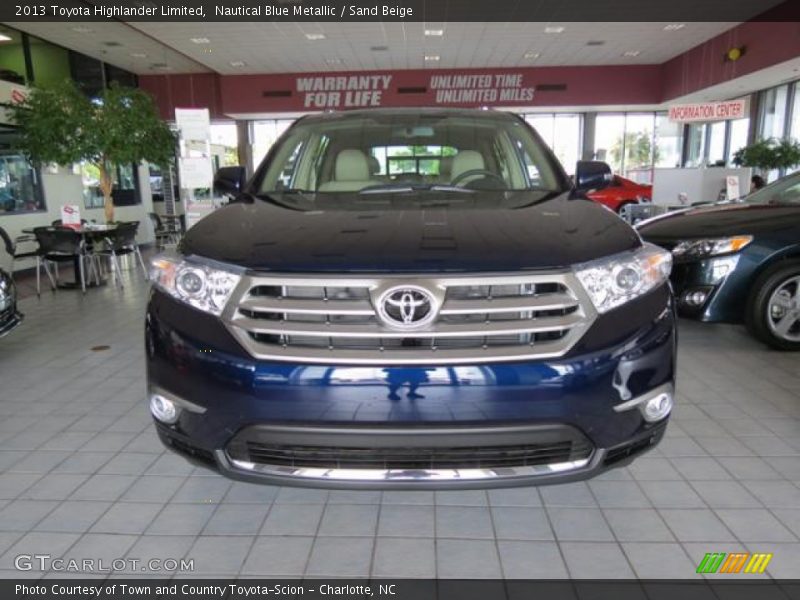 Nautical Blue Metallic / Sand Beige 2013 Toyota Highlander Limited