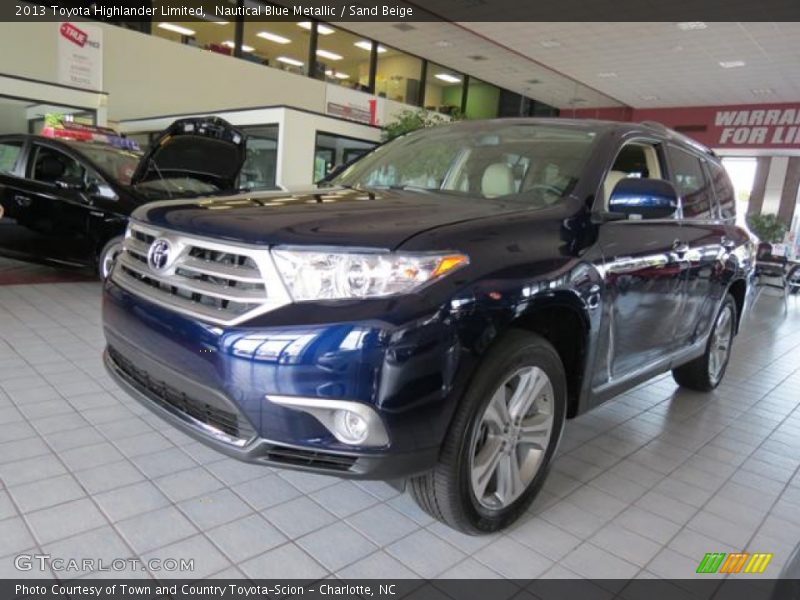 Nautical Blue Metallic / Sand Beige 2013 Toyota Highlander Limited
