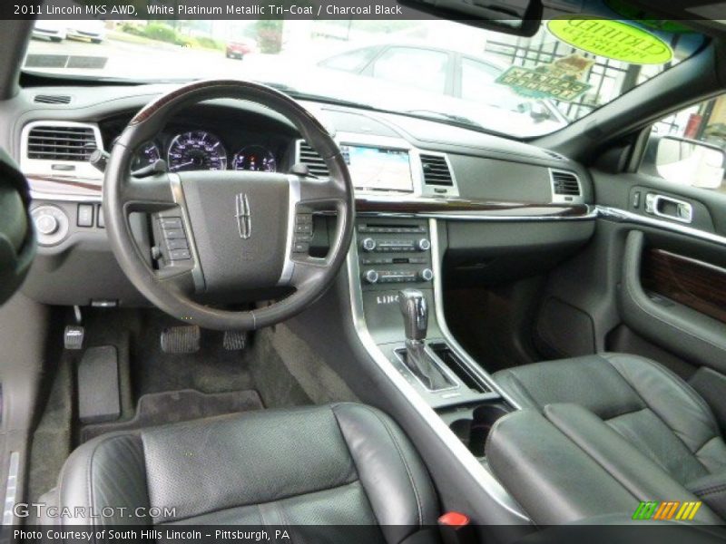 White Platinum Metallic Tri-Coat / Charcoal Black 2011 Lincoln MKS AWD