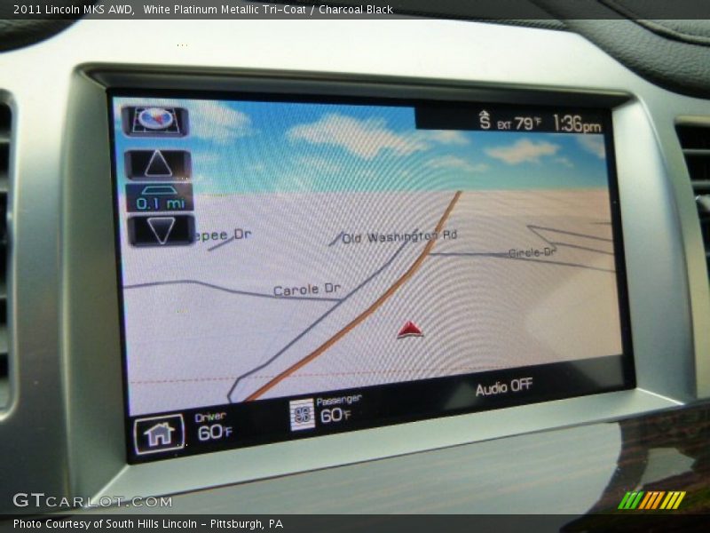 White Platinum Metallic Tri-Coat / Charcoal Black 2011 Lincoln MKS AWD