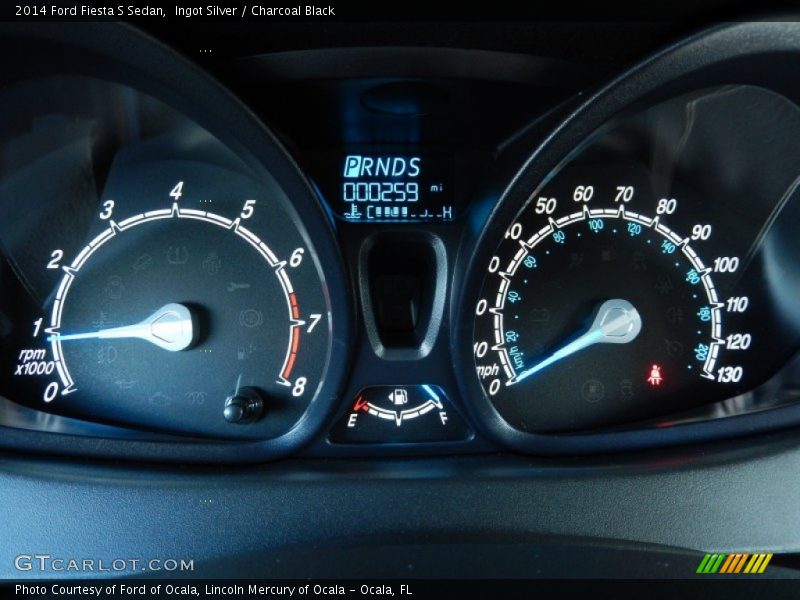 Ingot Silver / Charcoal Black 2014 Ford Fiesta S Sedan