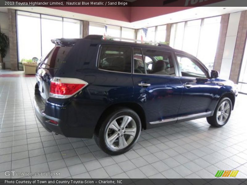 Nautical Blue Metallic / Sand Beige 2013 Toyota Highlander Limited