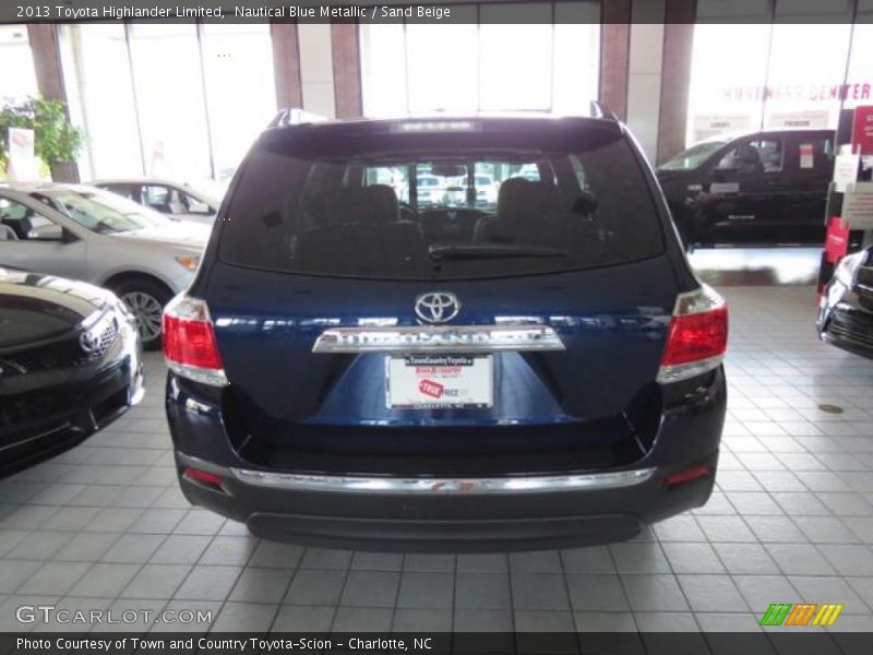 Nautical Blue Metallic / Sand Beige 2013 Toyota Highlander Limited