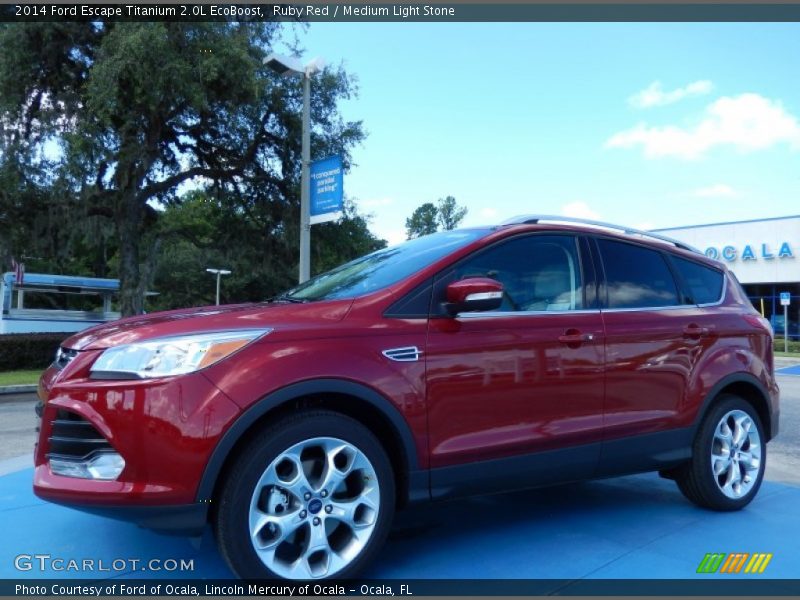 Ruby Red / Medium Light Stone 2014 Ford Escape Titanium 2.0L EcoBoost