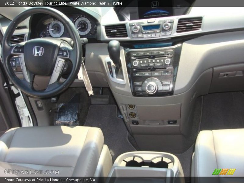 White Diamond Pearl / Truffle 2012 Honda Odyssey Touring Elite