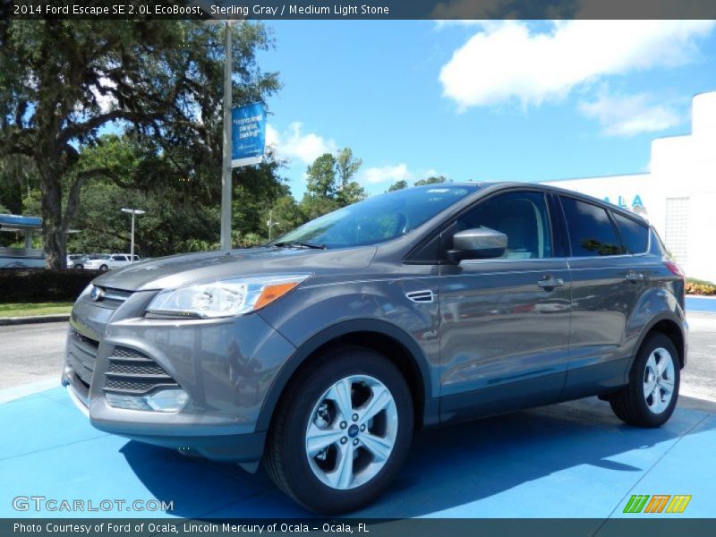 Sterling Gray / Medium Light Stone 2014 Ford Escape SE 2.0L EcoBoost