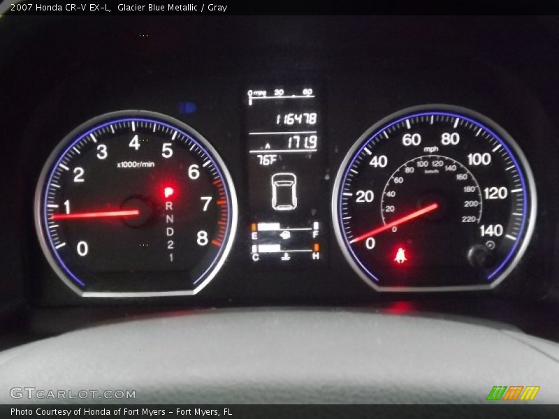 Glacier Blue Metallic / Gray 2007 Honda CR-V EX-L