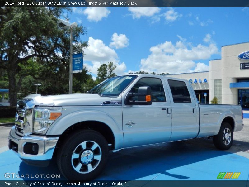 Ingot Silver Metallic / Black 2014 Ford F250 Super Duty Lariat Crew Cab