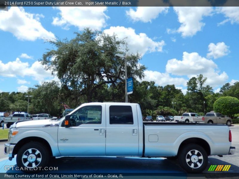 Ingot Silver Metallic / Black 2014 Ford F250 Super Duty Lariat Crew Cab