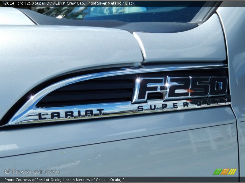 Ingot Silver Metallic / Black 2014 Ford F250 Super Duty Lariat Crew Cab