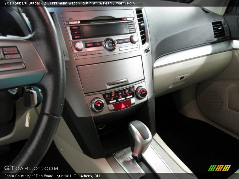 Controls of 2010 Outback 2.5i Premium Wagon