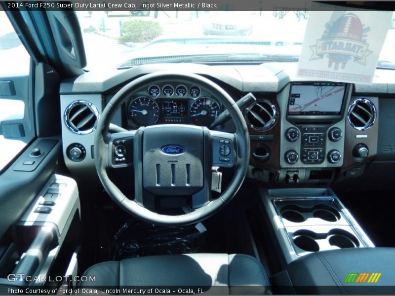 Ingot Silver Metallic / Black 2014 Ford F250 Super Duty Lariat Crew Cab