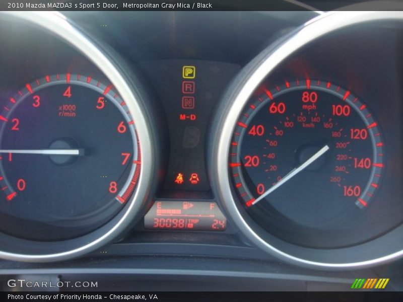 Metropolitan Gray Mica / Black 2010 Mazda MAZDA3 s Sport 5 Door