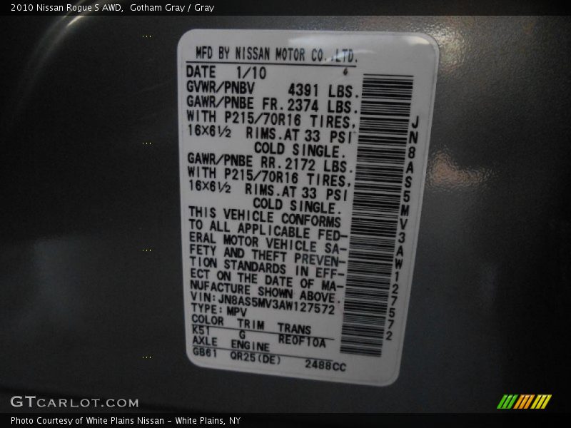 Gotham Gray / Gray 2010 Nissan Rogue S AWD