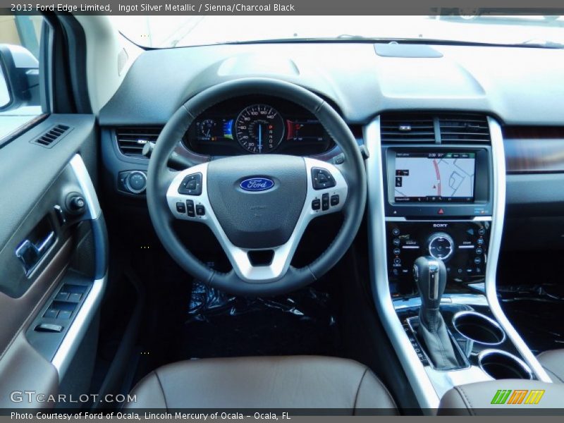 Ingot Silver Metallic / Sienna/Charcoal Black 2013 Ford Edge Limited