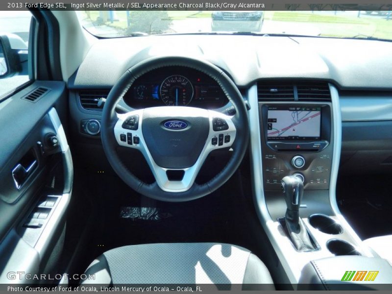 Ingot Silver Metallic / SEL Appearance Charcoal Black/Gray Alcantara 2013 Ford Edge SEL