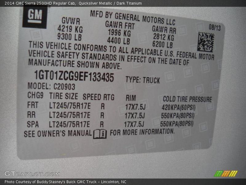 Quicksilver Metallic / Dark Titanium 2014 GMC Sierra 2500HD Regular Cab