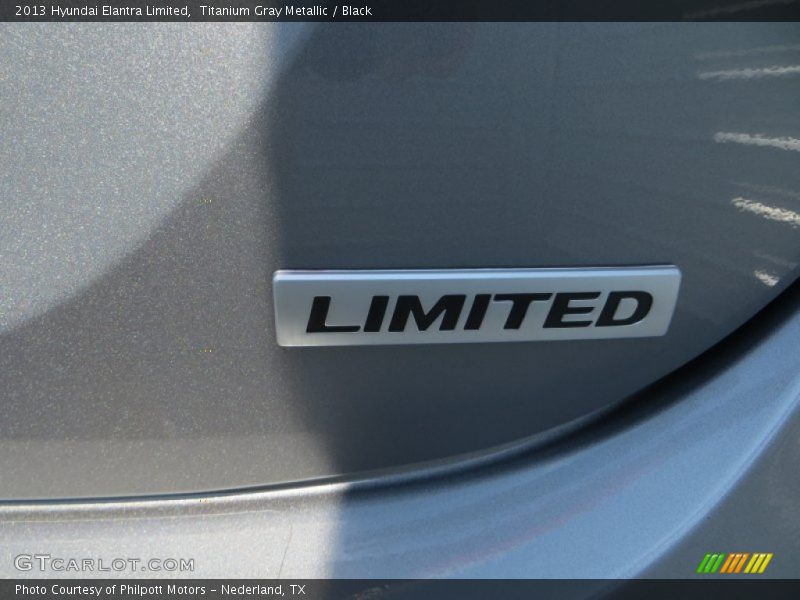 Titanium Gray Metallic / Black 2013 Hyundai Elantra Limited