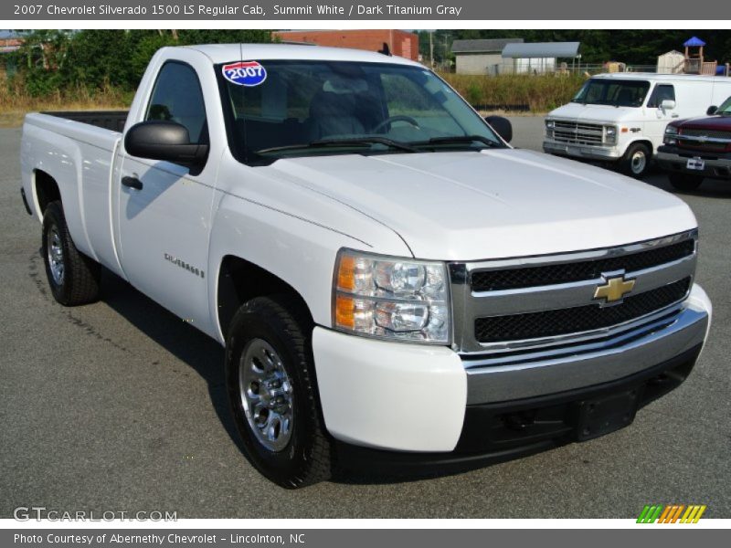 Summit White / Dark Titanium Gray 2007 Chevrolet Silverado 1500 LS Regular Cab