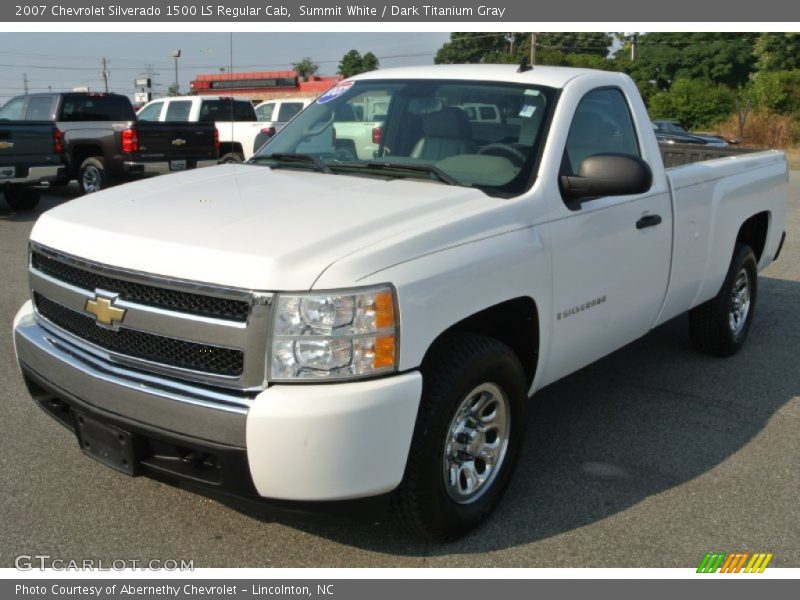 Summit White / Dark Titanium Gray 2007 Chevrolet Silverado 1500 LS Regular Cab