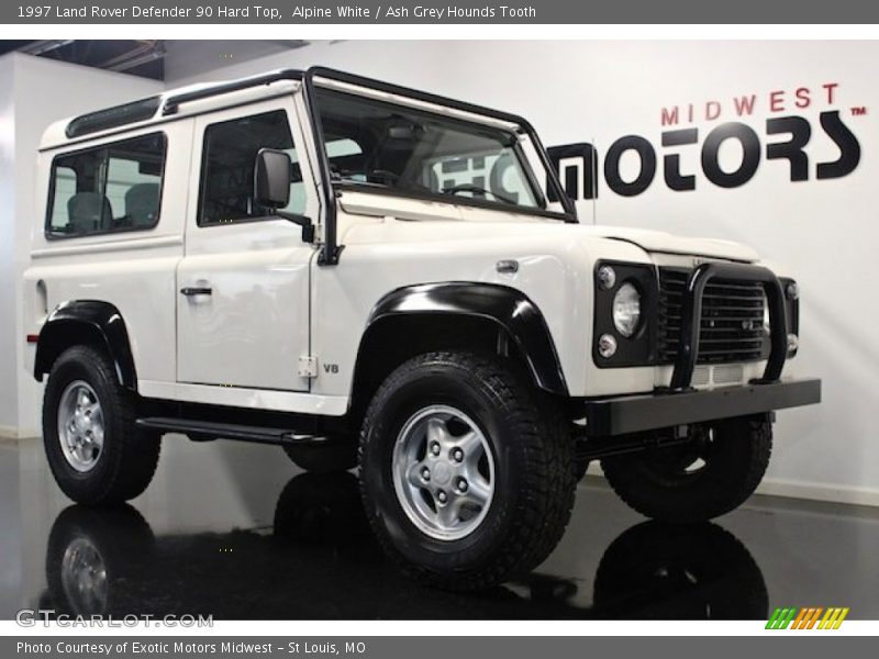 Alpine White / Ash Grey Hounds Tooth 1997 Land Rover Defender 90 Hard Top