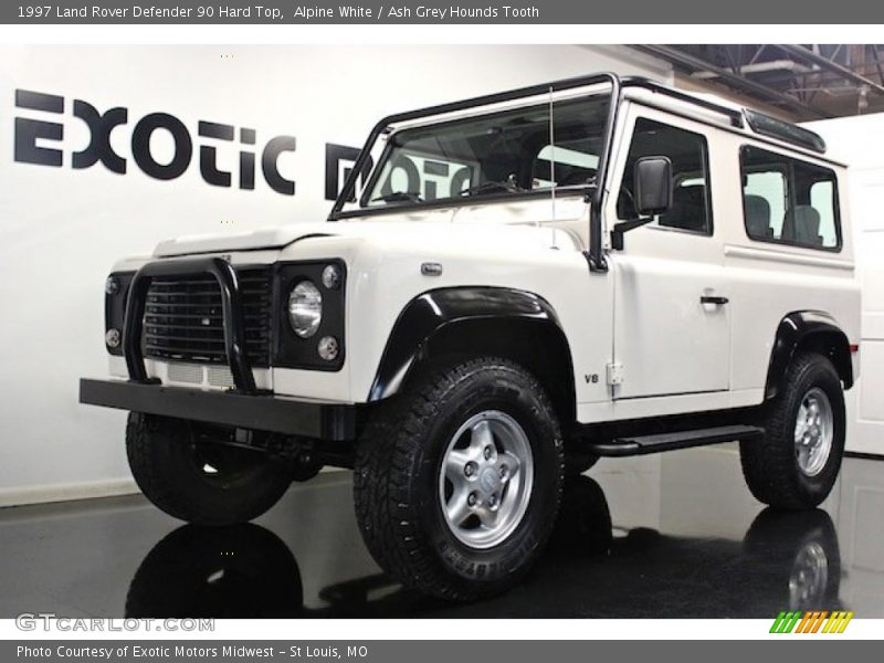 Alpine White / Ash Grey Hounds Tooth 1997 Land Rover Defender 90 Hard Top