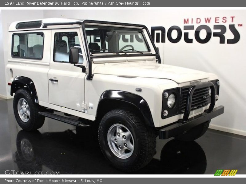Alpine White / Ash Grey Hounds Tooth 1997 Land Rover Defender 90 Hard Top