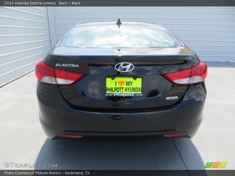 Black / Black 2013 Hyundai Elantra Limited
