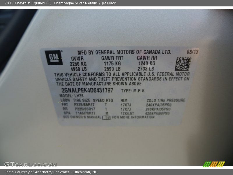 Champagne Silver Metallic / Jet Black 2013 Chevrolet Equinox LT