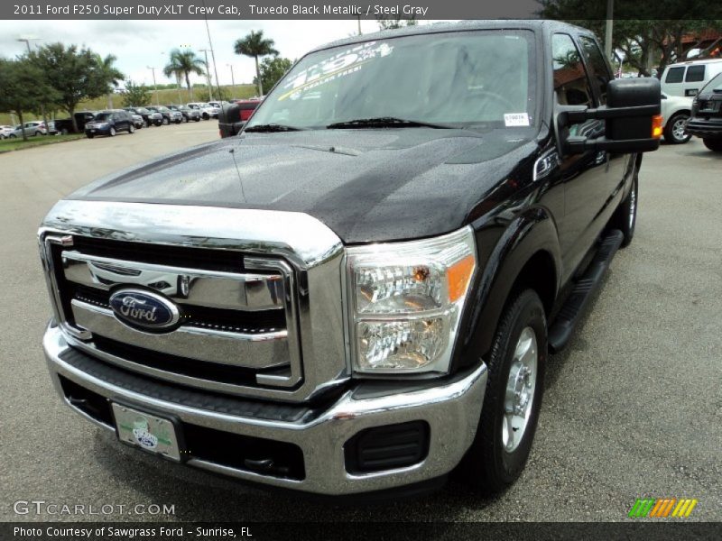 Tuxedo Black Metallic / Steel Gray 2011 Ford F250 Super Duty XLT Crew Cab