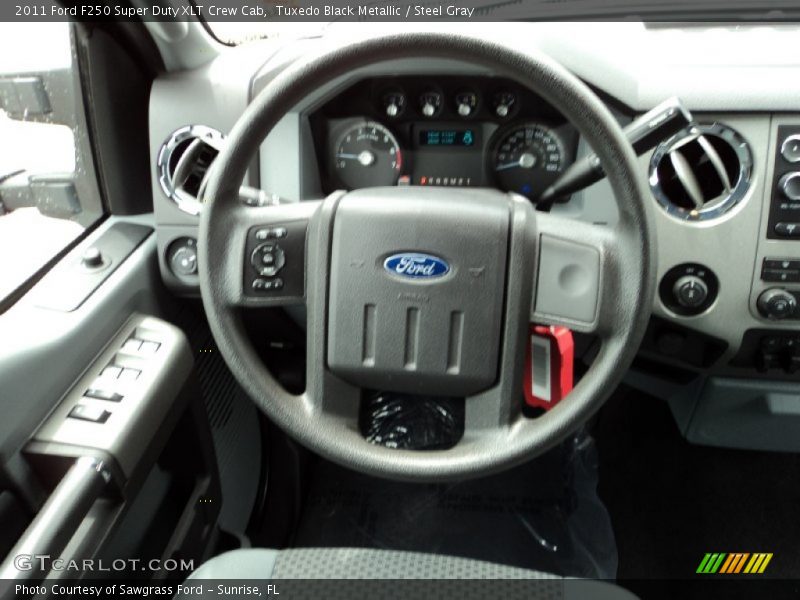 Tuxedo Black Metallic / Steel Gray 2011 Ford F250 Super Duty XLT Crew Cab