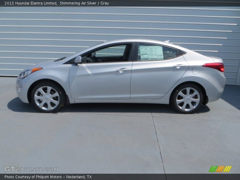 Shimmering Air Silver / Gray 2013 Hyundai Elantra Limited