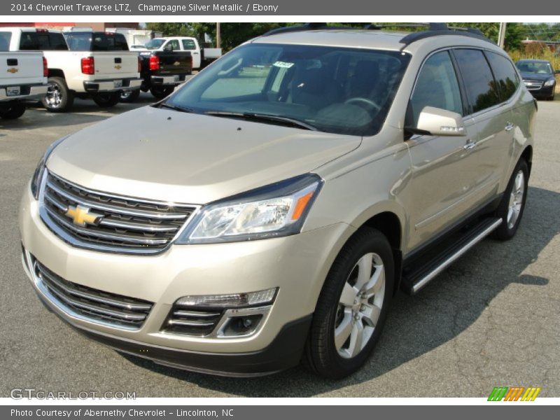 Champagne Silver Metallic / Ebony 2014 Chevrolet Traverse LTZ