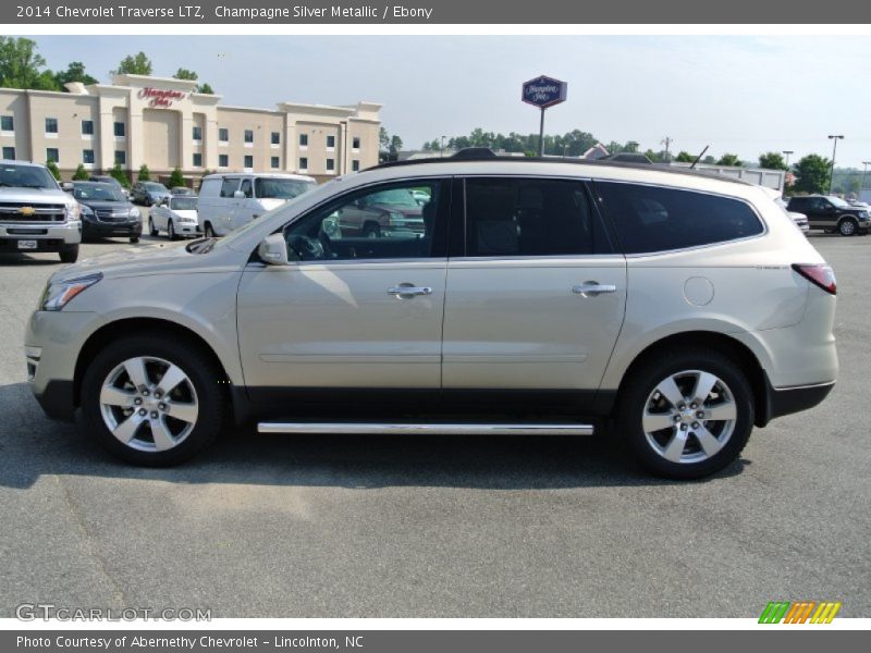 Champagne Silver Metallic / Ebony 2014 Chevrolet Traverse LTZ