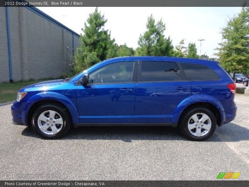 Blue Pearl / Black 2012 Dodge Journey SE