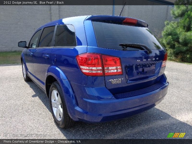 Blue Pearl / Black 2012 Dodge Journey SE