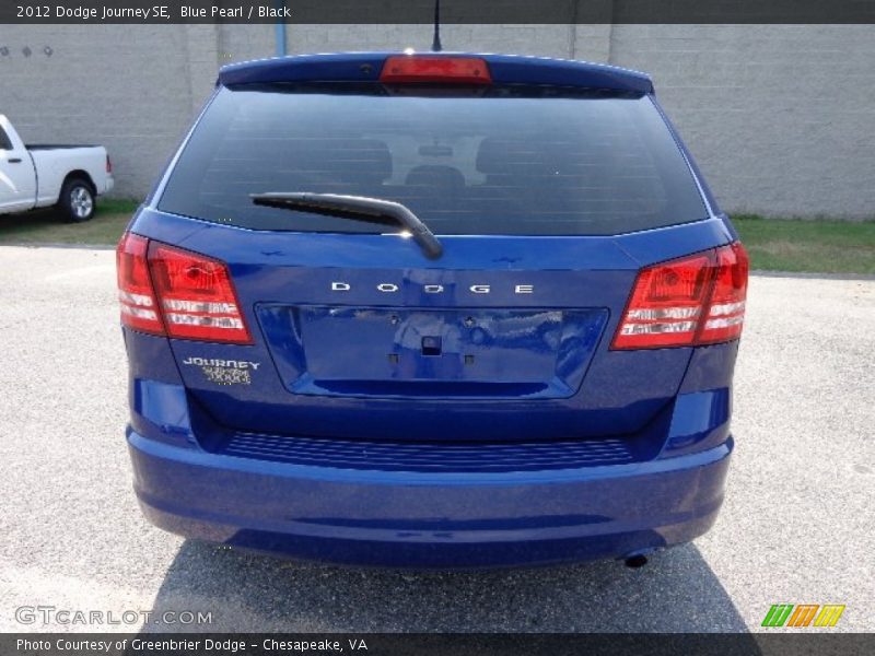 Blue Pearl / Black 2012 Dodge Journey SE