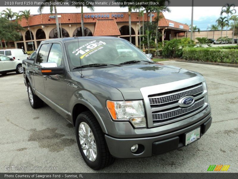 Sterling Grey Metallic / Sienna Brown Leather/Black 2010 Ford F150 Platinum SuperCrew