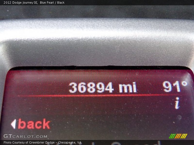 Blue Pearl / Black 2012 Dodge Journey SE