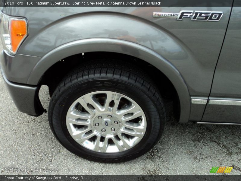 Sterling Grey Metallic / Sienna Brown Leather/Black 2010 Ford F150 Platinum SuperCrew