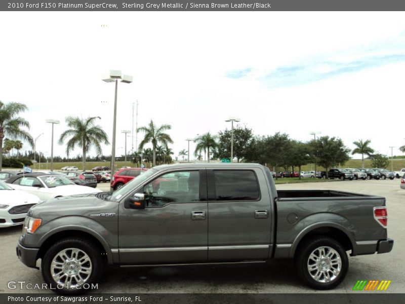 Sterling Grey Metallic / Sienna Brown Leather/Black 2010 Ford F150 Platinum SuperCrew