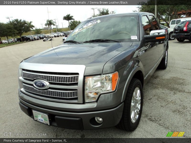 Sterling Grey Metallic / Sienna Brown Leather/Black 2010 Ford F150 Platinum SuperCrew
