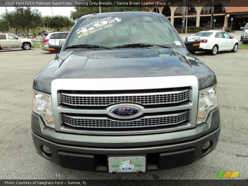 Sterling Grey Metallic / Sienna Brown Leather/Black 2010 Ford F150 Platinum SuperCrew