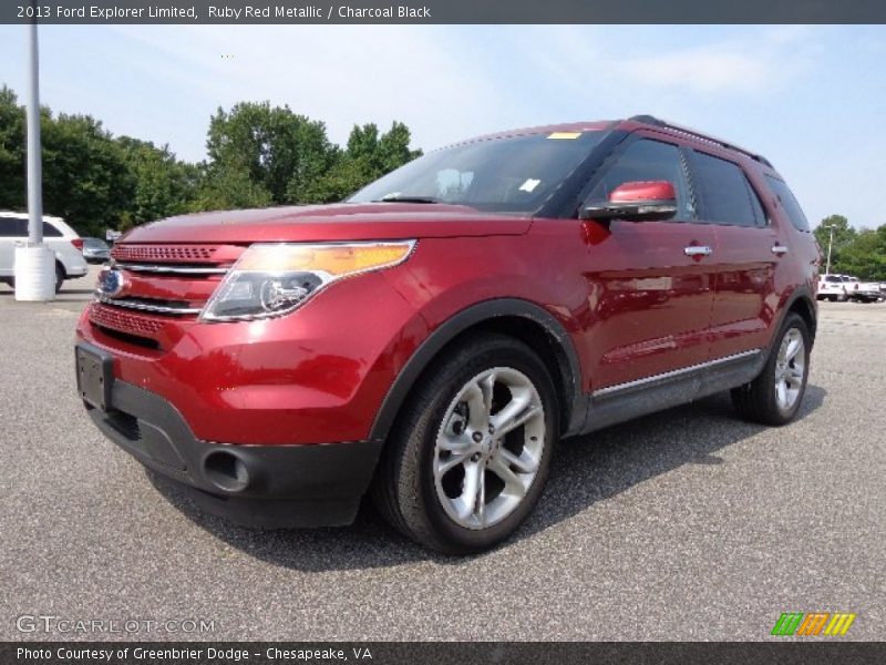 Ruby Red Metallic / Charcoal Black 2013 Ford Explorer Limited