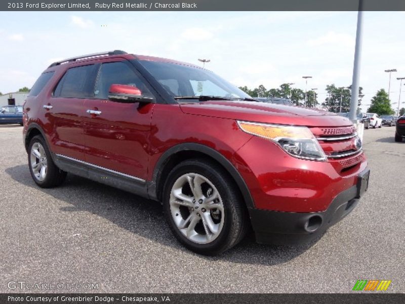 Ruby Red Metallic / Charcoal Black 2013 Ford Explorer Limited