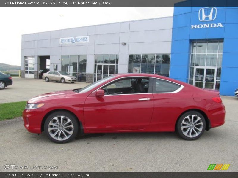 San Marino Red / Black 2014 Honda Accord EX-L V6 Coupe