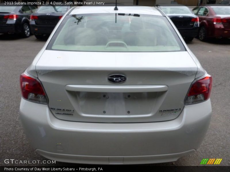 Satin White Pearl / Ivory 2013 Subaru Impreza 2.0i 4 Door