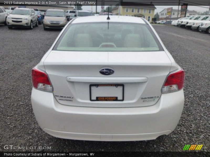 Satin White Pearl / Ivory 2013 Subaru Impreza 2.0i 4 Door